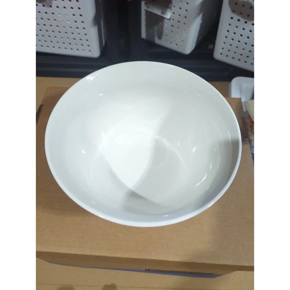Martha Stewart White Oak Leaf Acorn Embossed Large Serving Bowl